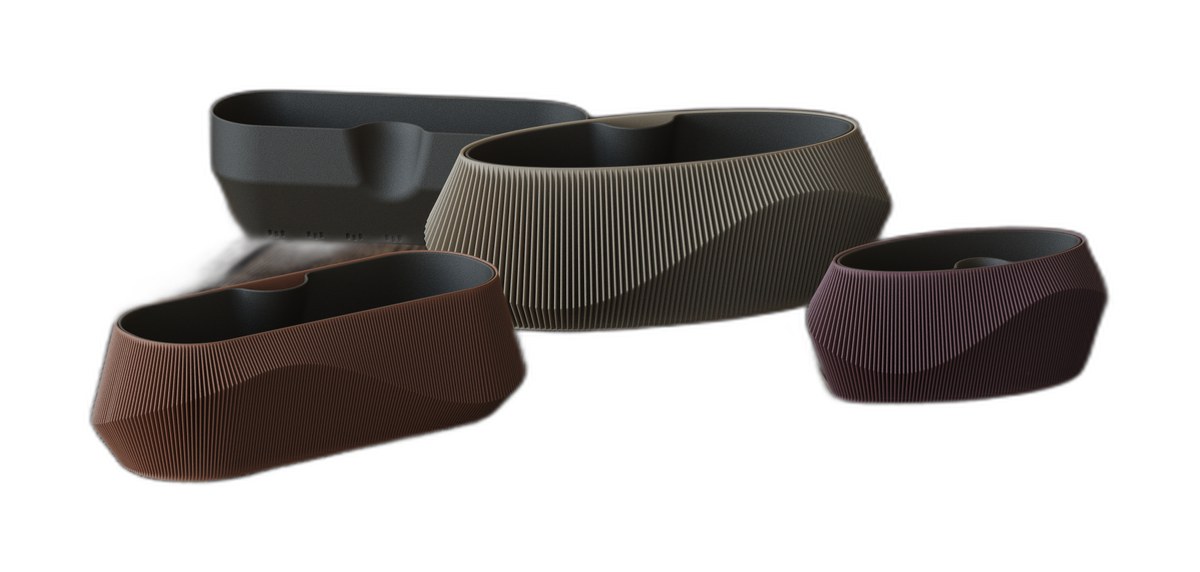 Trio macetas Wave auto-riego
