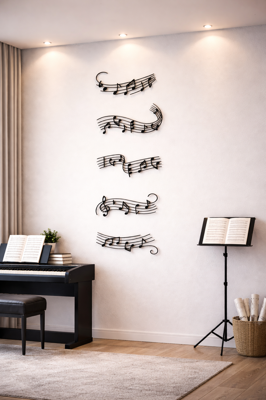 Arte de pared con notas musicales