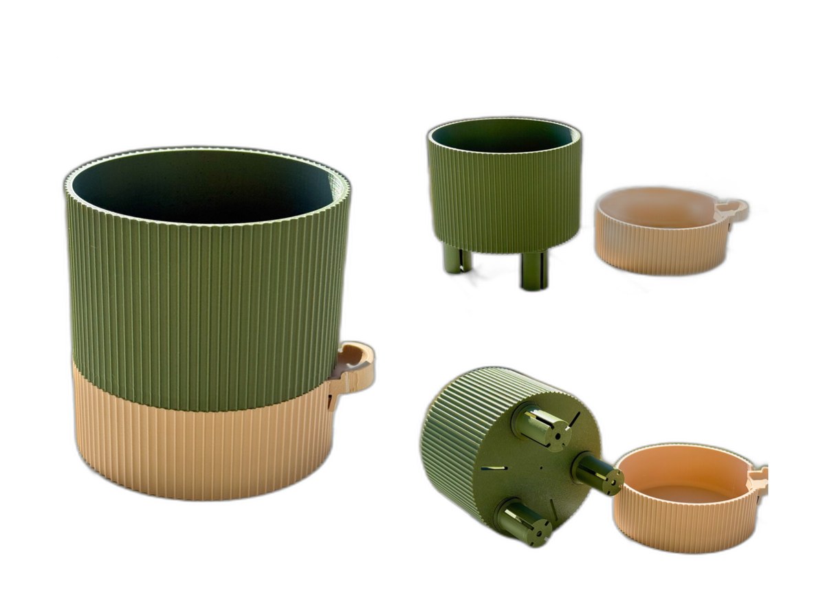 Maceta auto-riego acanalada 10cm