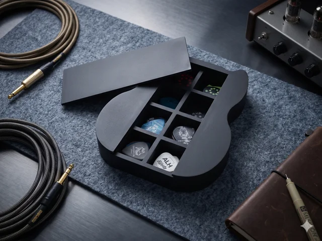 Estuche para púas de guitarra en 3D